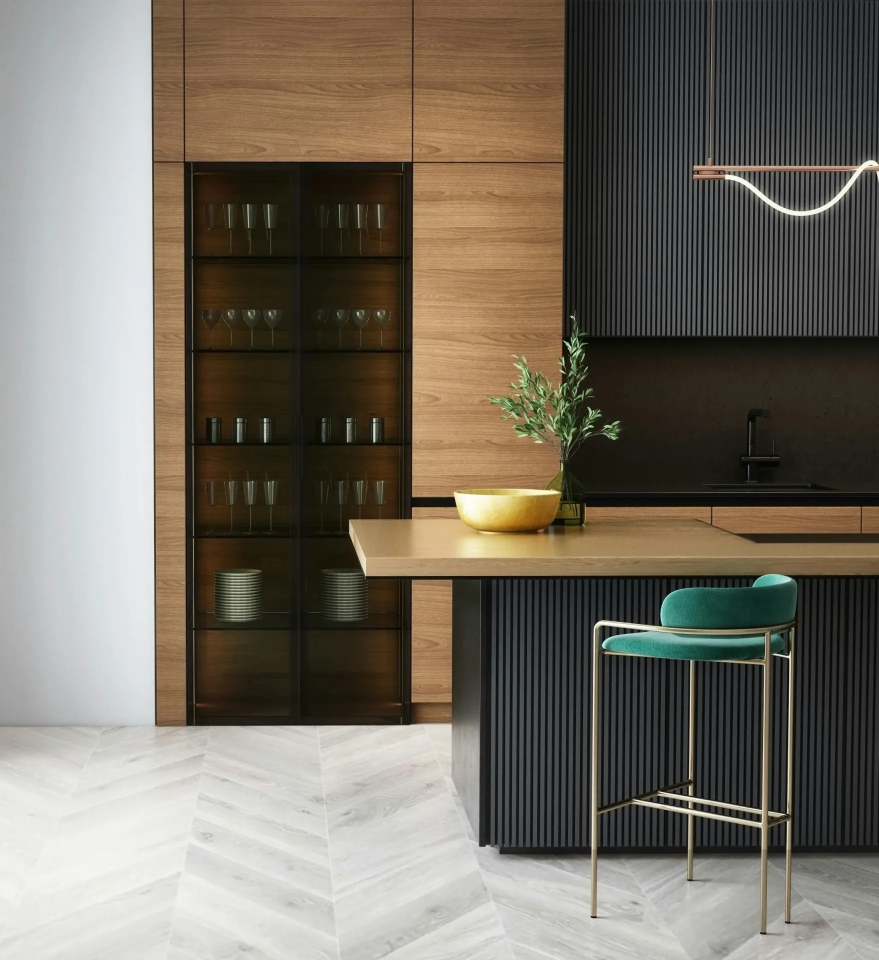 Offene Küche mit Essplatz im Cozy Loft